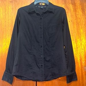 Western black button down long sleeve shirt